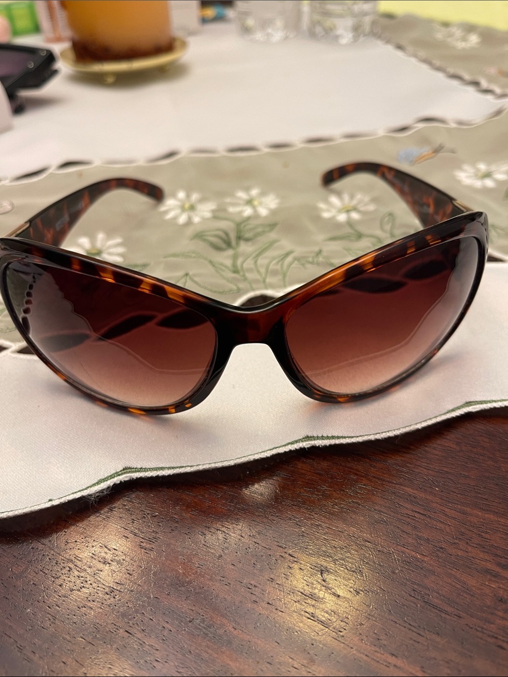 Kenneth Cole Reaction Tortoiseshell Sunglasses with Brown Gradient Lenses